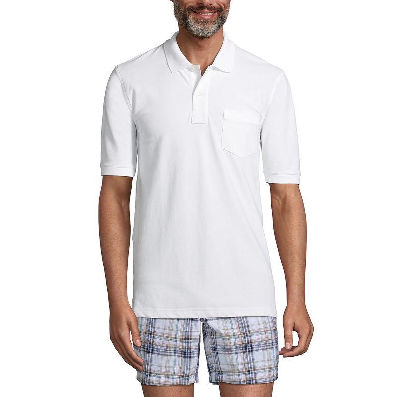 Lands' End Men's Short Sleeve Comfort First Solid Mesh Polo With Pocket, 1 of 3