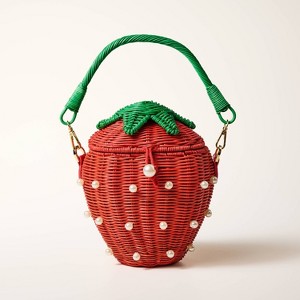 Pearl Embellished Strawberry Basket Bucket Bag - kate spade new york x Target Red - 1 of 4