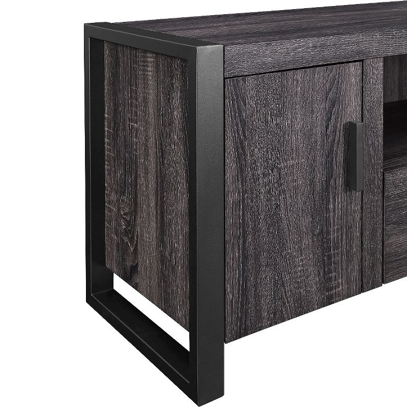 Modern Urban Industrial TV Stand for TVs up to 65&#34; Charcoal - Saracina Home, 5 of 6