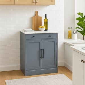 Homy Casa Kitchen Storage Cabinet with Drawer and Shelves, Blue - 1 of 4