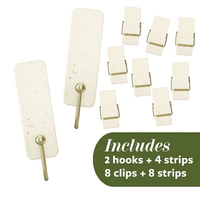 Vanilla Bean Plastic Adhesive Hooks and Clips Pack