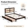 Angel Sar Full Size Bed Frame With Rattan Headboard, Boho Storage Bed with Two Drawers, Platform Bed - 3 of 4