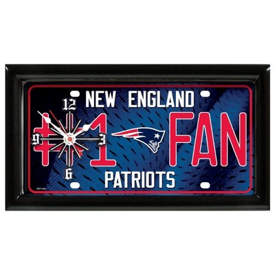 NFL Wall/Desk Analog Clock, #1 Fan with Team Logo - New England Patriots