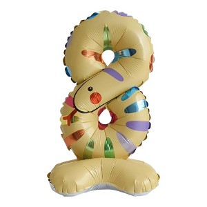 Unique Bargains Standing Animal Print Number Balloon Foil Decoration for Party Colorful - 1 of 4