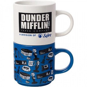 Adult The Office Dunder Mifflin Logo & Icons AOP 13 oz Ceramic Mugs 2-Pack - 1 of 1