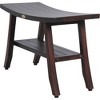 DecoTeak 28" Satori DT175 Wide Teak Wood Shower Bench with Shelf : Microfiber, Machine Washable, Non-Slip Backing - 3 of 4