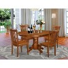 5-Piece Oval Saddle Brown Finish Solid Wood Top Dining table with 4 Chairs with - 2 of 4