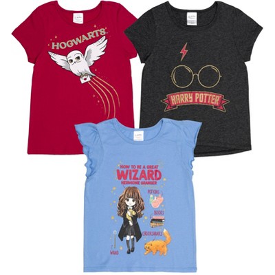 Harry Potter Girls 3 Pack Graphic T-Shirts Little Kid to Big Kid