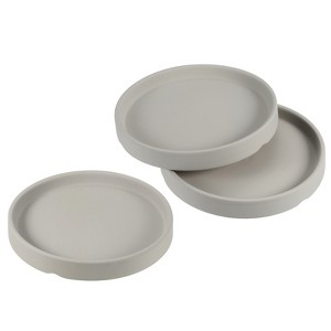 Unique Bargains Indoor Glazed Ceramic Plant Pot Saucers 3 Pc - 1 of 4