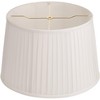 Springcrest 14" Top x 17" Bottom x 11" High x 11" Slant Lamp Shade Replacement Large White Empire Round Modern Fabric Pleated Spider Harp Finial - 4 of 4