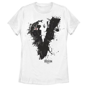 Women's Marvel Venom: Let There be Carnage Black V Splatter T-Shirt - 1 of 4