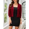Women's Cropped Open-Front Cardigan - 3/4 Lantern Sleeve Bolero Shrug with Puff Shoulders for Layering - 4 of 4