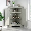 Vatros Triangle Bathroom Storage Cabinet with Adjustable Shelves Freestanding Floor Cabinet - 3 of 4