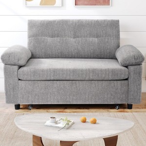 Vipbear hree-in-one convertible sofa bed, pull-out sofa with adjustable backrest, side pockets, apartment, tool-free assembly - 1 of 4