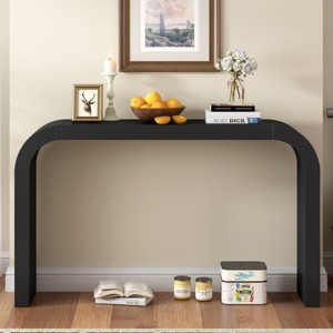 52" Narrow Entryway Console Table with Curved Edge, Console Table Behind Couch, Modern Skinny Hallway Table for Living Room - Panipeachy - 1 of 4