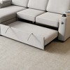 85.8" Upholstered Convertible L-Shaped Sleeper Sectional Sofa with Pull-Out Bed, USB & Type-C Charging Ports, Reversible Storage Chaise & Armrest - 3 of 4