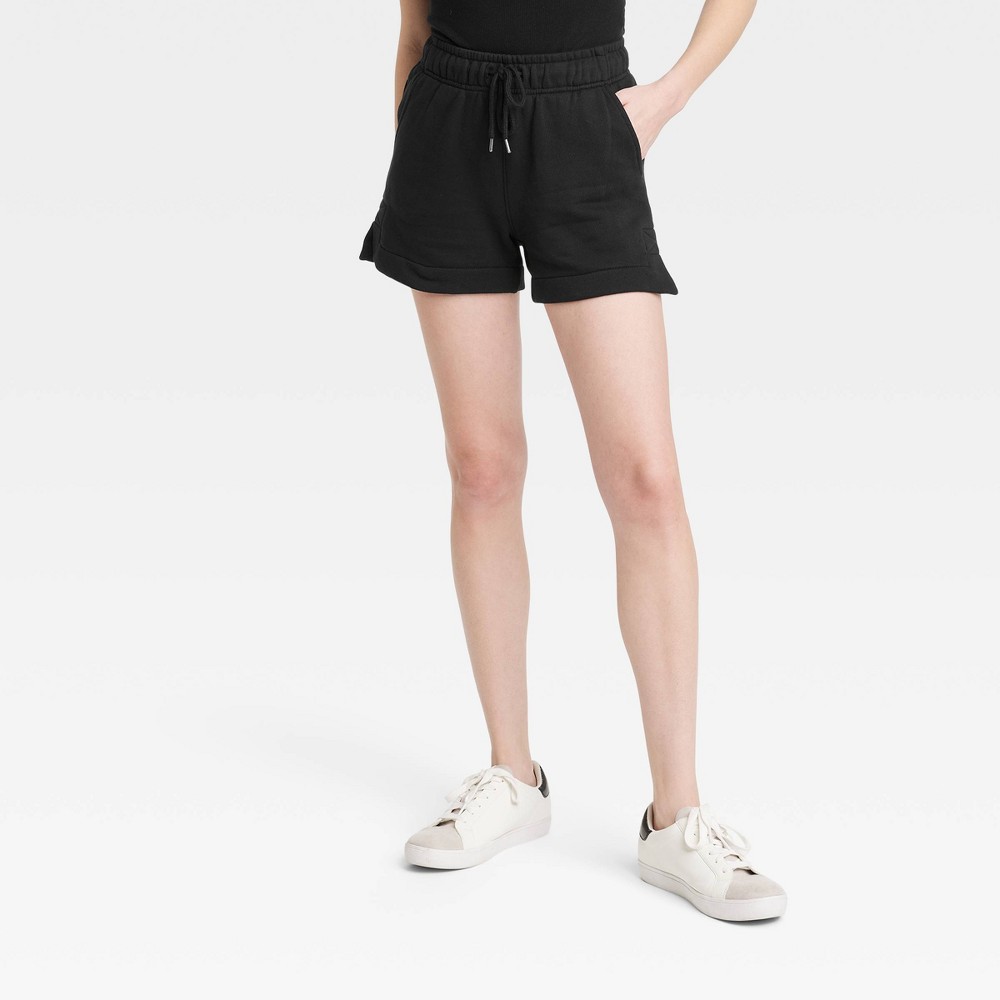 Womens Mid-Rise Fleece Shorts