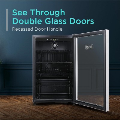 Stainless Steel 4.4 Cu. Ft. Freestanding Beverage Cooler with Glass Door
