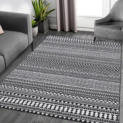 Modern Washable Rug - Non-Slip Kitchen & Bathroom Mat for Laundry, Nursery, Office, Living & Dining Room - Contemporary Carpet