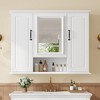 Akoasm 36 in. W Modern Wall-Mounted Three-Door Bathroom Vanity with Mirror-White - 3 of 4