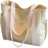 FATMOON Canvas Tote Bag with 3External Pockets, Multi-pockets Shoulder Bags for Women, Top Zipper Closure, Daily Handbag with Liner - 2 of 4