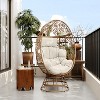 Christopher Knight Home Odilon Patio Iron and Rattan Swivel Egg Chair, Beige/Brown - 2 of 4