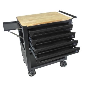 Tool Chest Workbench with 4 Drawers, Tool Box On Wheels, Rolling Tool Cart, Locking Tool Box Storage Organizer Cabinet for Garage/Repair Shop/Workshop - 1 of 4