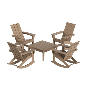 WestinTrends 5-Piece Modern Adirondack Outdoor Rocking Chair with Side Table Set - 1 of 2