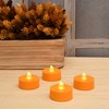 LumaBase Extra-Large Battery-Operated Tea Lights with Remote Control, Orange - Set of 4 - 2 of 4