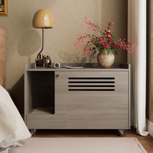 Gulches Gray Cat Litter Box Enclosure - Stylish Hidden Furniture with Storage & Ventilation - 1 of 4