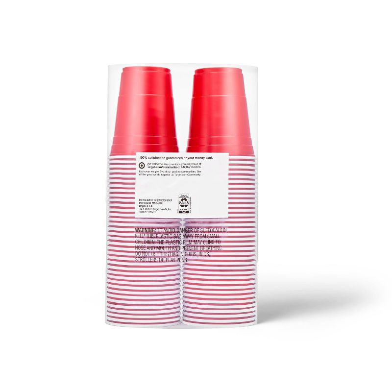 Disposable Red Plastic Cups - 18oz - up & up™, 3 of 4