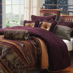9pc Queen Portia Comforter Set Purple - Riverbrook Home