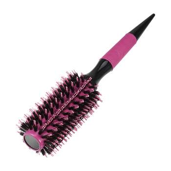 Unique Bargains Nylon Bristle Pins Round Hair Brush Pink 10.04"x2.17" 1 Pc