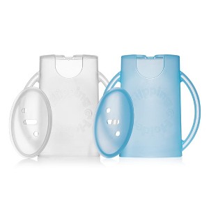 Flipping Holder Food Pouch Holder No Squeeze, flips over to hold drink boxes and juice pouches, easy grip handles and lid (2-Pack) - 1 of 4