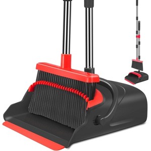 Upgrade Broom and Dustpan Set, Self-Cleaning with Dustpan Teeth, Stand Up Broom for In - 1 of 4