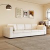 FUFU&GAGA Modern Minimalist Fabric Sofa Couch  4 Seat, High-Elastic Foam, Wooden Structure, Off-White - 2 of 4