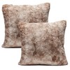 Chanasya Wolf Faux Fur Square Throw Pillow Covers - 2 Pieces - 18" x 18” - 2 of 4
