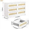 6 Rattan Drawer Double Dresser for Bedroom, Natural Rattan Modern Drawer Chest, Wooden Storage Wardrobe Dresser, for Living Room, Hallway - 3 of 4