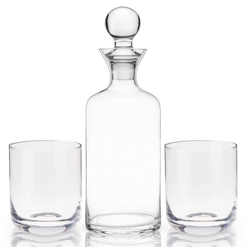 Viski Modern Decanter & Tumbler Gift Set, Lead-Free Crystal Barware, 1 Decanter & 2 Glasses, 4 of 8
