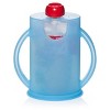 Flipping Holder Food Pouch Holder No Squeeze, flips over to hold drink boxes and juice pouches, easy grip handles and lid (Blue) - 3 of 4