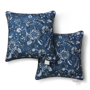 MARTHA STEWART Distressed Jacobean Indoor Outdoor Decorative Lumbar Pillow 2-Pack Set - 1 of 4