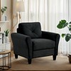 TiramisuBest Comfortable Velvet Sectional Sofa Couch, Modern Couch for Living Room, Bedroom, Office & Small Spaces, Black - 2 of 4