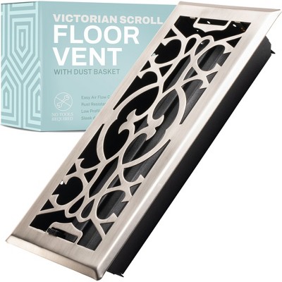 Victorian Floor Register Vent with Mesh Cover Trap