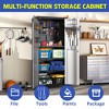 71" Metal Garage Storage Cabinet with Wheels - Heavy-Duty Tool Storage Cabinet for Home, Office, School,  Gray - 4 of 4