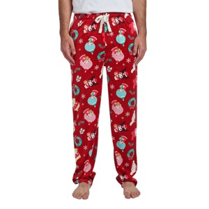 Hello Kitty & Friends Holiday All-Over Print Men's Lightweight Plush Fleece Sleep Pajama Pants - 1 of 4