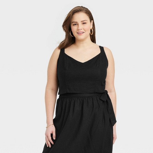 Women's Satin Tank Top - Ava & Viv™ Black 3x : Target