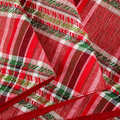 52" Red Tree Skirt with Snowflake Embroidery and White Dots