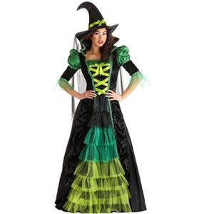 HalloweenCostumes.com Women's Enchanted Green Witch Halloween Costume | Adult Witch Costumes - 1 of 4