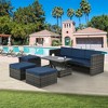 ELJGET 5-Piece Outdoor Patio Furniture Sets, Outdoor Wicker Sectional Sets with Storage Table, Cushions and Pillows for Garden, Balcony, Lawn - 2 of 4