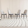 SEVOBAL Dining Chairs Set of 4 Modern PU Leather Upholstered Chairs with Curved Back and Black Metal Legs for Kitchen, White, 21.65"*16.93"*33.07" - 3 of 4